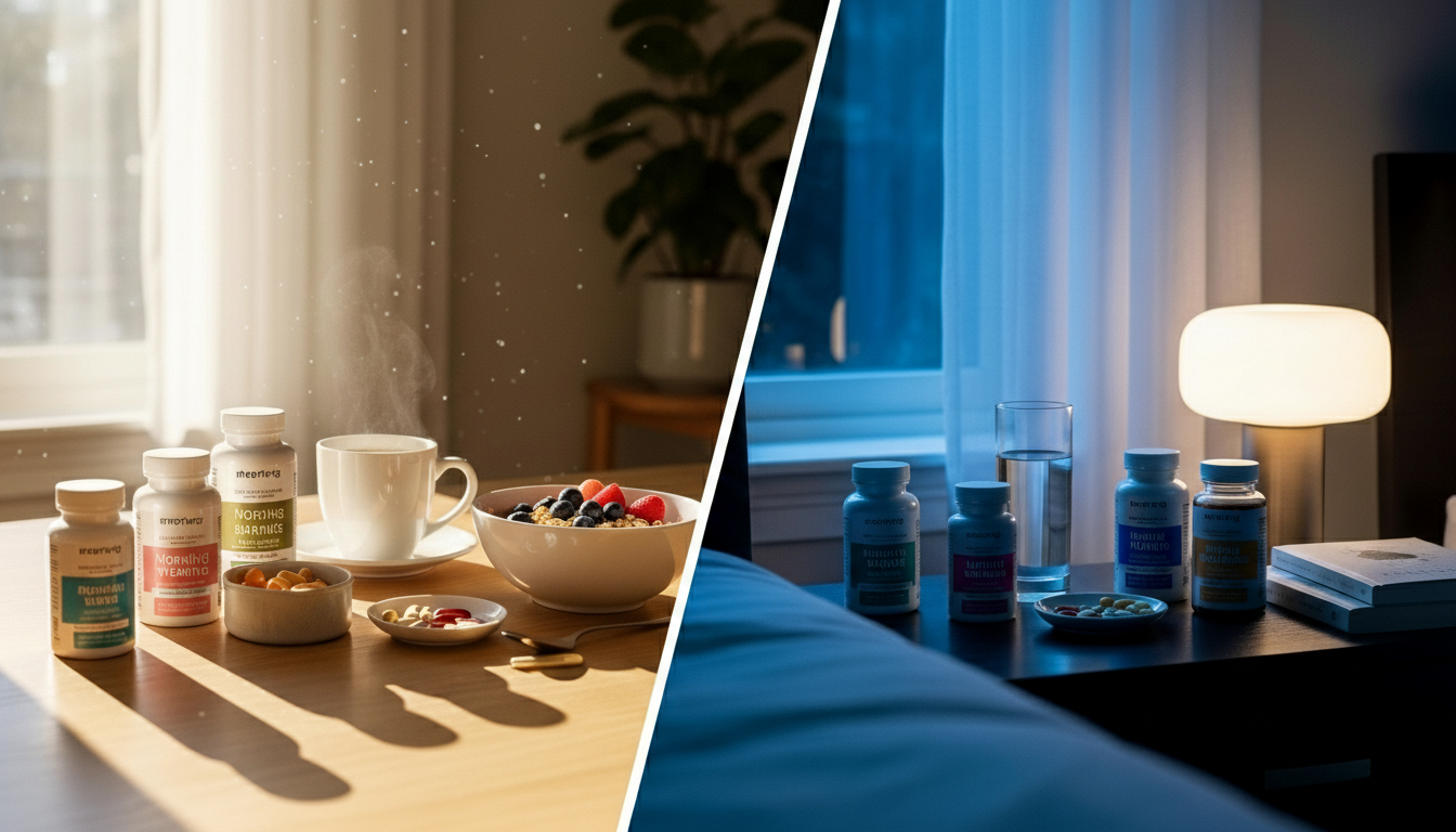 daily supplement routine morning and afertoon